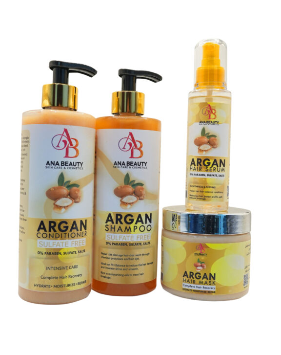 Our Argan Repair Bundle is a complete hair care ritual specifically designed for dry, brittle, or chemically damaged hair. Harnessing the legendary power of Argan oil, this 4-step routine restores health, strength, and brilliance from root to tip.
